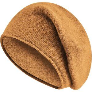 Unisex Golden Wool Knit Warm Winter Pull-On Classic Baggy Slouchy Beanie Cap